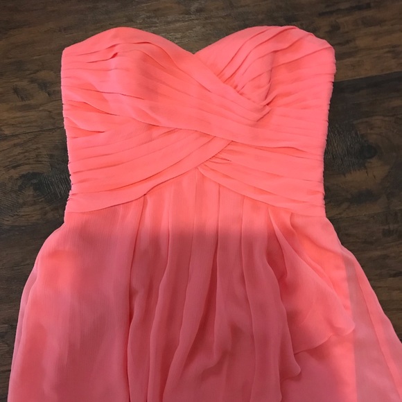 David’s Bridal coral chiffon dress - Picture 4 of 4